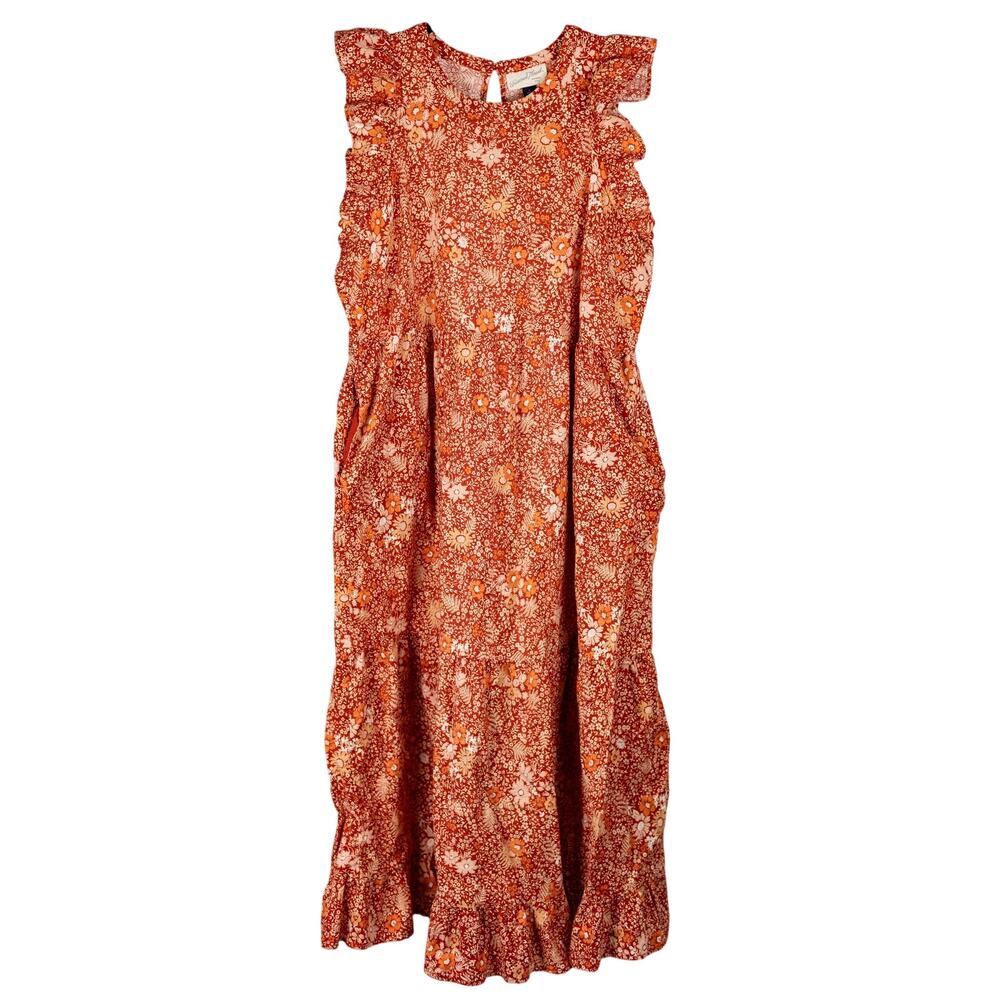 Universal Thread LARGE Dress Maxi Sleeveless Boho Red Orange